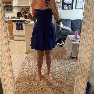 Strapless Royal Blue Dress